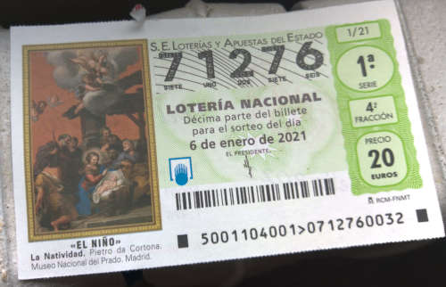 Loteria del Niño de  Huesa del Común (Teruel)
