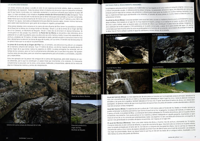 dos páginas del reportaje sobre la ruta de las presas históricas del Aguasvivas