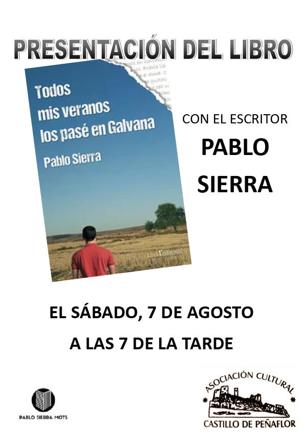 Cartel, presentación libro en Huesa, por Pablo Sierra.